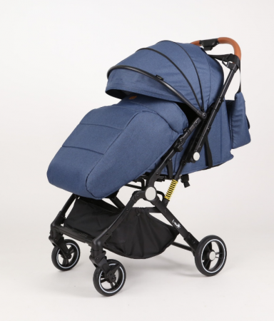 Carucior sport - Carucior Sport pentru Copii, cu pozitie de somn, Troller transport par avion, Spatar reglabil prin centura, Geanta pentru scutece, Tehnologia inovatoare One-Hand Folding, Maner reversibil, Albastru