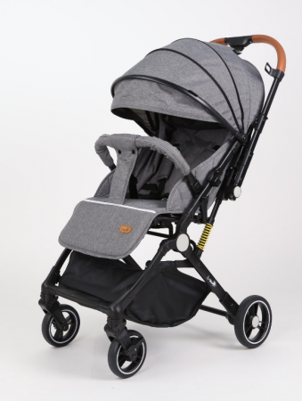 Carucior Sport pentru Copii, cu pozitie de somn, Troller transport par avion, Spatar reglabil prin centura, Geanta pentru scutece, Tehnologia inovatoare One-Hand Folding, Maner reversibil, Gri [2]