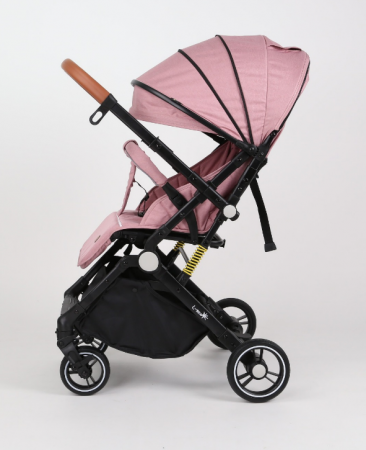 Carucior Sport pentru Copii, cu pozitie de somn, Troller transport par avion, Spatar reglabil prin centura, Geanta pentru scutece, Tehnologia inovatoare One-Hand Folding, Maner reversibil, Roz [1]