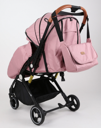 Carucior Sport pentru Copii, cu pozitie de somn, Troller transport par avion, Spatar reglabil prin centura, Geanta pentru scutece, Tehnologia inovatoare One-Hand Folding, Maner reversibil, Roz [6]
