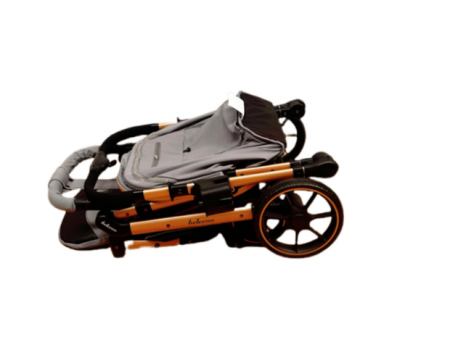 Carucior Sport Pentru Copii, Maner reversibil, Suport biberon, Plasa de tantari, Copertina extensibila, Cu suspensii, Recomandat transport par avion, Gri [7]