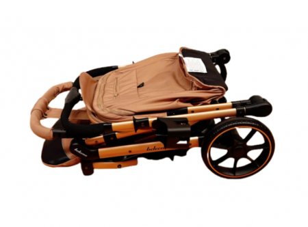 Carucior Sport Pentru Copii, Maner reversibil, Suport biberon, Plasa de tantari, Copertina extensibila, Cu suspensii, Recomandat transport par avion, Caramiziu [6]