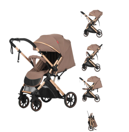 Carucior sport - Carucior Sport Pentru Copii, Maner reversibil, Suport biberon, Plasa de tantari, Copertina extensibila, Cu suspensii, Recomandat transport par avion, Belecoo