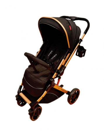 Carucior Sport Pentru Copii, Maner reversibil, Suport biberon, Plasa de tantari, Copertina extensibila, Cu suspensii, Recomandat transport par avion, Negru [2]