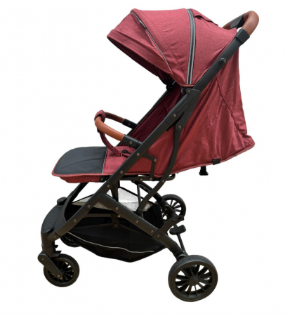 Carucior sport, tip troler, Cu husa de iarna detasabila, Roti cauciuc, Strangere ultracompacta, S1, Rosu grena [3]