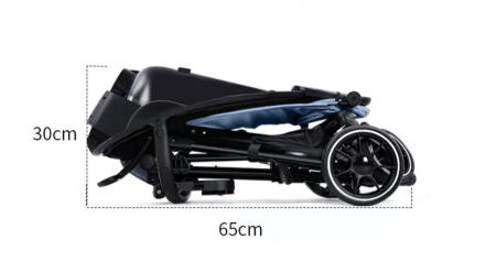 Carucior sport, protectie UV,ultracompact, scaun reversibil, parasolar reglabil, panza oxford, negru [10]