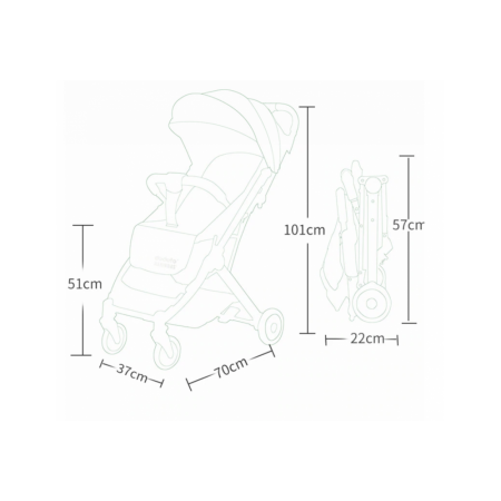 Carucior sport, ultrausor si ultracompact, tip troller, maner si accesorii din piele, copertina cu prelungire, Kidilo [2]
