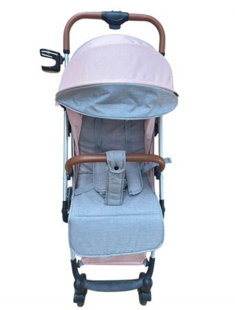 Carucior sport, ultrausor si ultrapliabil, cu pozitie de somn, tip troller, cu accesorii din piele, sarcina maxima 22 Kg - Bubu-Still, Roz [2]