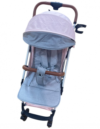 Carucior sport, ultrausor si ultrapliabil, cu pozitie de somn, tip troller, cu accesorii din piele, sarcina maxima 22 Kg - Bubu-Still, Roz [1]