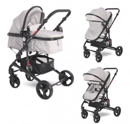 Carucior 2 in 1 - Carucior transformabil, 2in 1, Alba Classic, cu saltea suplimentara, Candy Pink