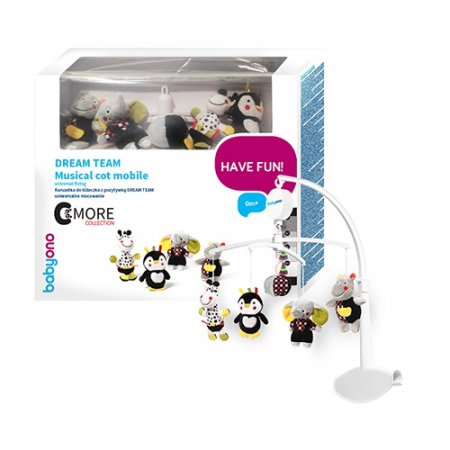 Jucarii - Carusel muzical multicolor pentru patut cu jucarii de plus ECHIPA DE VIS Babyono