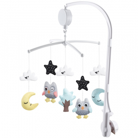 Jucarii interactive bebe - Carusel muzical pentru patut Chipolino Owls