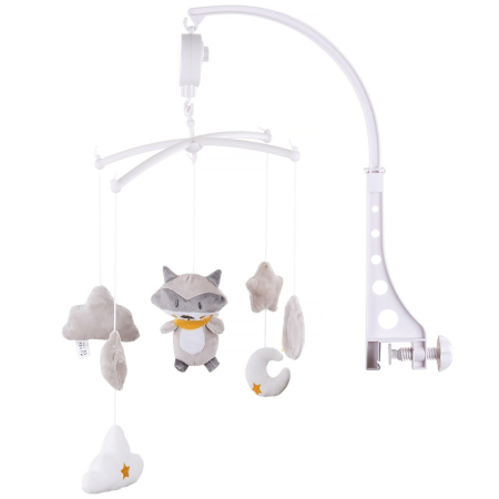 Jucarii interactive bebe - Carusel muzical pentru patut Chipolino Raccoon