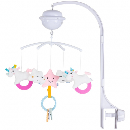 Jucarii interactive bebe - Carusel muzical pentru patut cu proiector Chipolino Unicorn