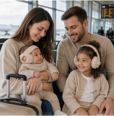 Pentru bebe - Casti antifonice de protectie 2 in 1 copii, Babyono 1574