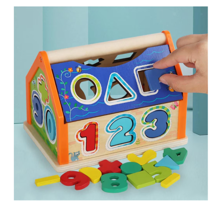 Casuta cu sortator forme si cifre, Montessori [3]