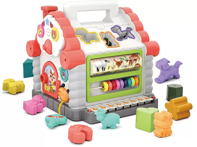 Jucarii interactive bebe - Casuta Interactiva Educativa cu Activitati multiple si cuburi incluse, cu sunete si lumini