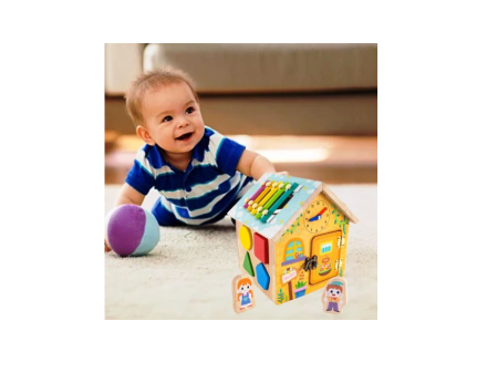 Casuta multifunctionala cu activitati, ceas, roti zimtate, sortator forme diverse [6]