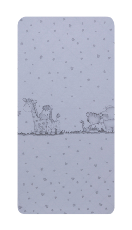 Cearceaf patut - Cearceaf din bumbac pentru saltea 120x60 cm, Safari Friends alb, Beberoyal