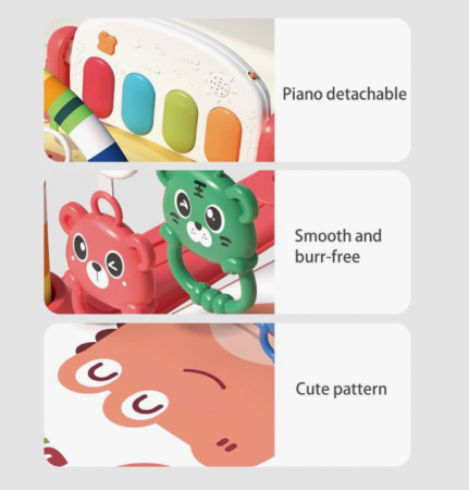 Centru de activitati si joaca, saltea Interactiva pentru copii, cu centimetru, cu sunete, multifunctional cu pian si jucarii zornaitoare [3]