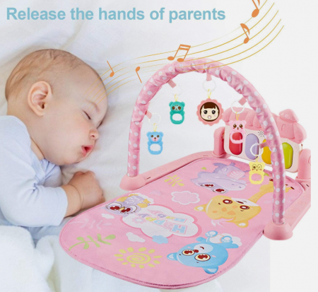 Centru de activitati si joaca, saltea Interactiva pentru copii, cu sunete, multifunctional cu pian si jucarii zornaitoare [2]