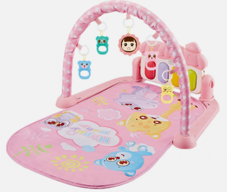 Covoras de joaca - Centru de activitati si joaca, saltea Interactiva pentru copii, cu sunete, multifunctional cu pian si jucarii zornaitoare