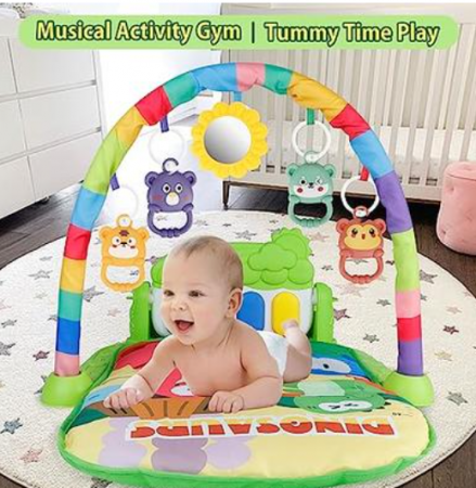 Centru de activitati si joaca, saltea Interactiva pentru copii, cu sunete, multifunctional cu pian si jucarii zornaitoare [3]