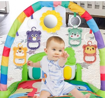 Centru de activitati si joaca, saltea Interactiva pentru copii, cu sunete, multifunctional cu pian si jucarii zornaitoare [4]