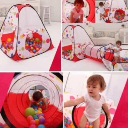 Centru de joaca 3 in 1, pentru copii, Cort, Tunel, Tarc, Dimensiune 220x90x120 cm [2]