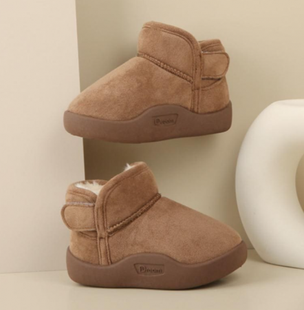 Incaltaminte de panza - Cizmulite maro, imblanite, talpa flexibila