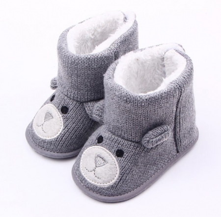 Incaltaminte pt primii pasi - Cizmulite bebelusi imblanite gri