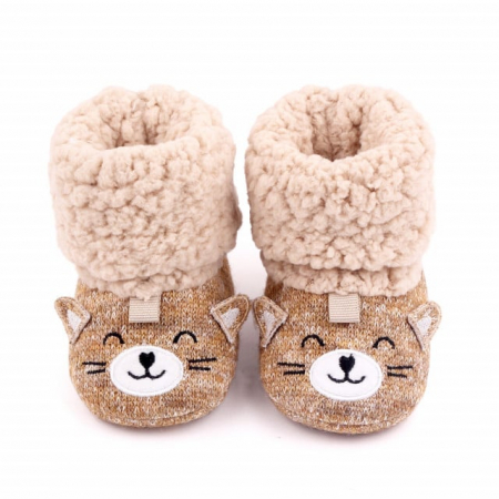 Cizmulite maro cu crem, cu ciorapel rulat [3]