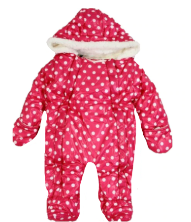 Combinezoane - Combinezon bebe,hidrofug,roz cu bulinute