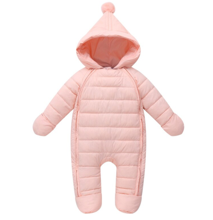 Combinezoane - Combinezon bebe, imblanit integral, cu botos si manusi, Bubu-Still, roz