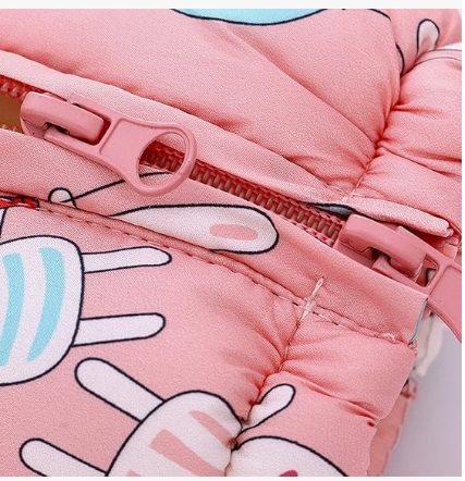 Combinezon imblanit, cu gluga si fermoare, Imprimat roz [4]