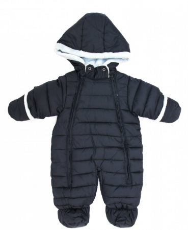 Combinezoane - Combinezon imblanit, cu gluga si fermoare, Albastru