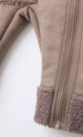 Combinezon bebelusi, Din blanita, Cu gluga si buzunar, Maro [5]