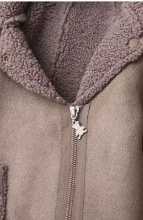 Combinezon bebelusi, Din blanita, Cu gluga si buzunar, Maro [2]