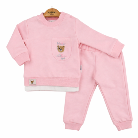 Set nou nascut - Compleu 2 piese,cu buzunar ursulet