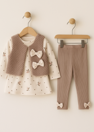 Rochite bebeluse - Compleu 3 piese, Cu vestuta