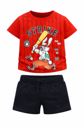 Trening - Compleu 2 piese, de vara, Bunny, rosu