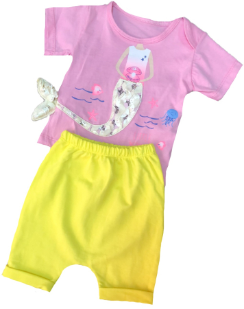 Haine fete - Compleu 2 piese,de vara,mica sirena