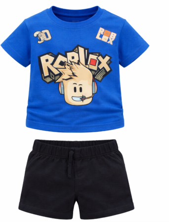 Trening - Compleu 2 piese, de vara, pentru baietei, Roblo, albastru