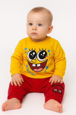 Costumase toamna-iarna - Compleu 2 piese, SpongeBob, galben