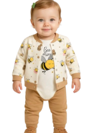 Costumase toamna-iarna - Compleu 3 piese, cu body, albinuta harnica