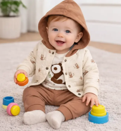 Costumase - Compleu 3 piese, cu body, Panda