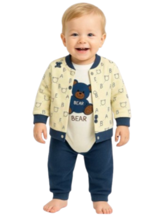 Set nou nascut - Compleu 3 piese, cu body, Ursuletul Somnoros