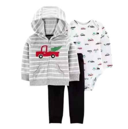 Costumase toamna-iarna - Compleu 3 piese, cu gluga, Masinuta