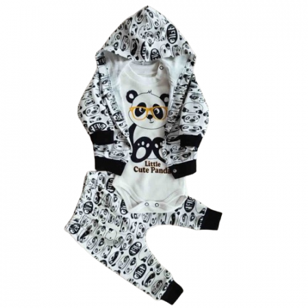 Costumase toamna-iarna - Compleu 3 piese, cu hanorac, ursulet