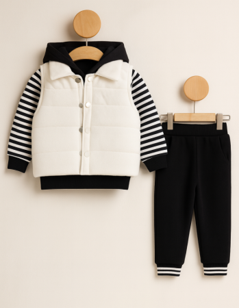 Set nou nascut - Compleu 3 piese cu vesta